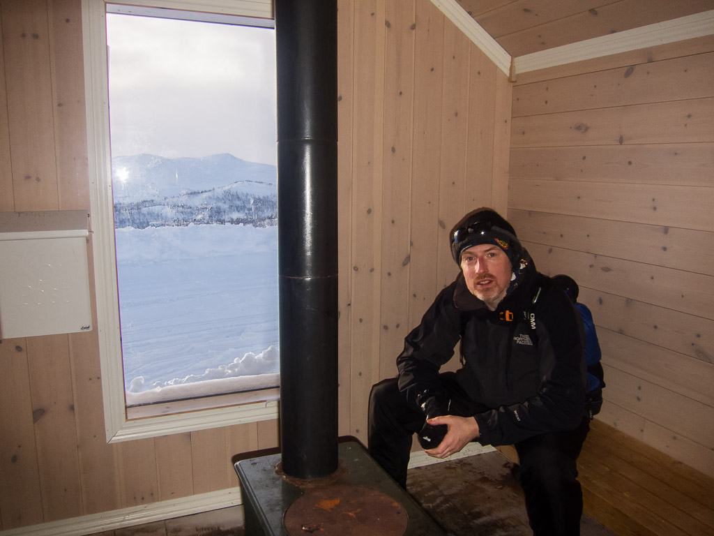 Inside a ski hut
