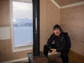 Inside a ski hut