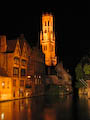 Bruges - Canal View of Belfort by night