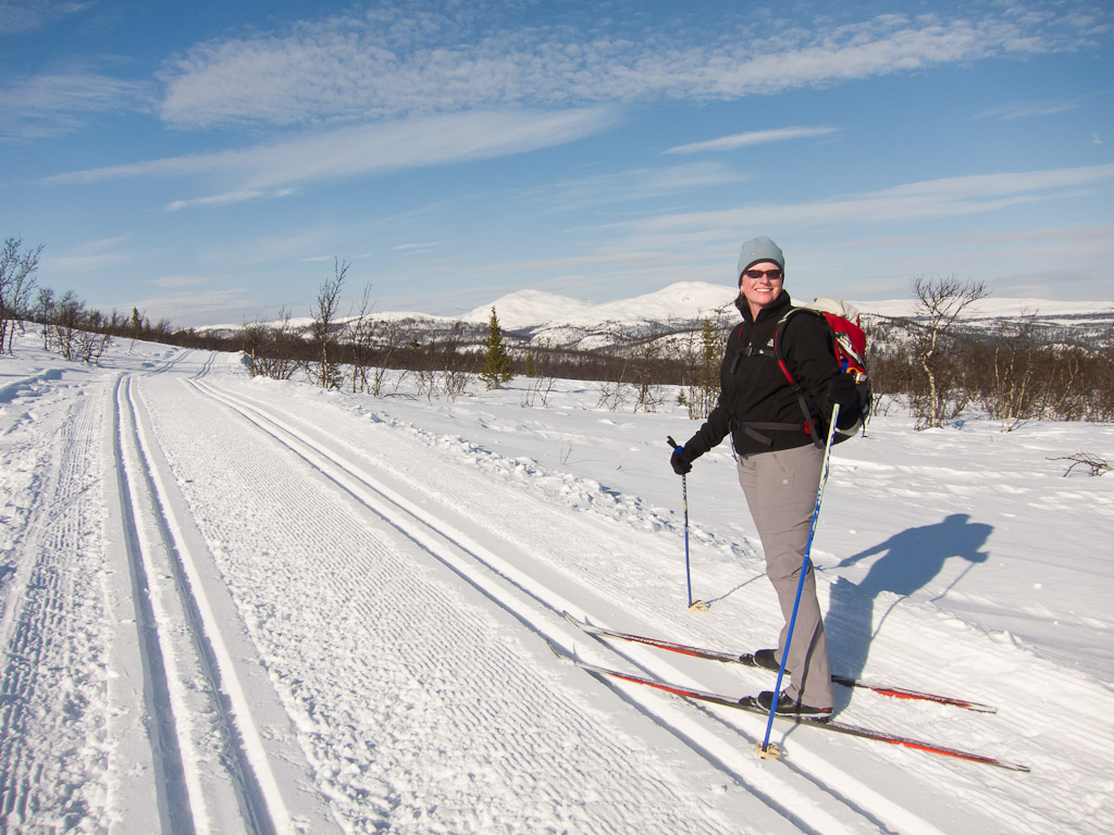  Espedalen - Alison enjoying the sunshine (and skiing)
