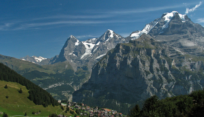 Jungfrau, Monch, Eiger from Murren