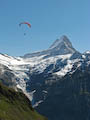 Schreckhorn and Paraglider
